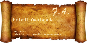 Friedl Adalbert névjegykártya